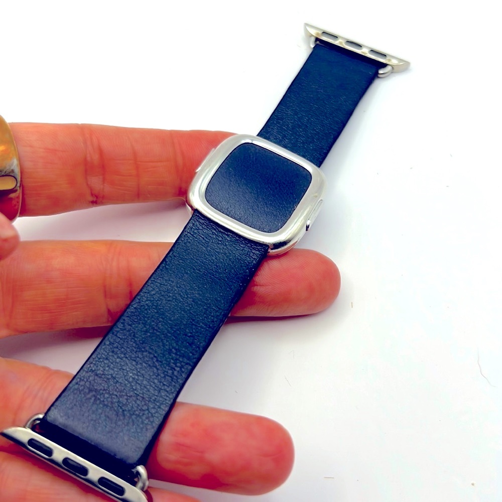 38mm Navy leather Apple Watch band. Size M.